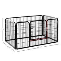 PawHut 49" 4 Panel Black Pet Playpen Heavy Duty Puppy Cat Dog Pen