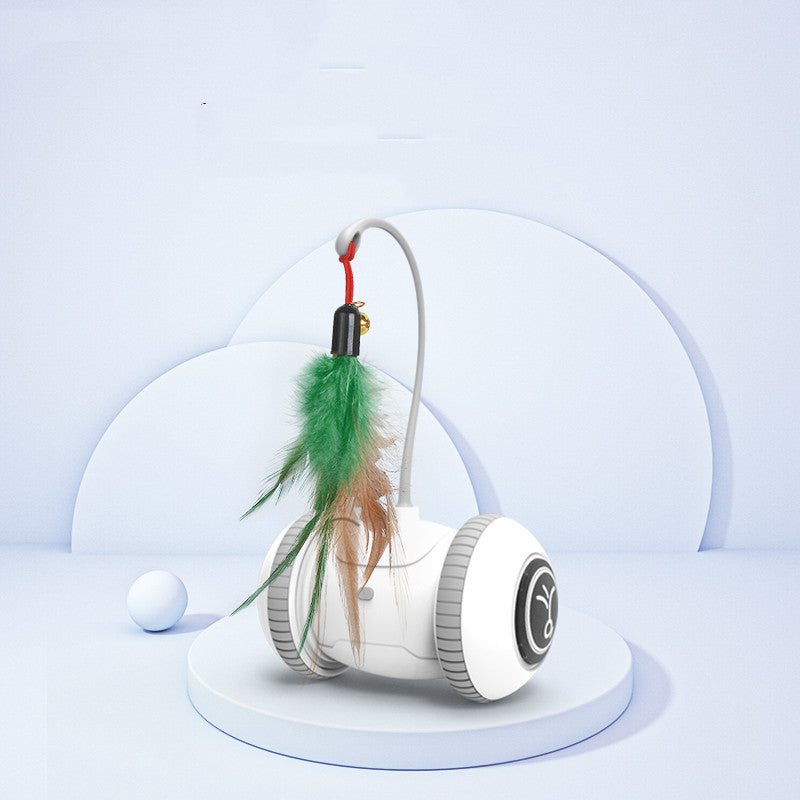 Interactive Cat Toy With Interchangeable Pet Feather Toys