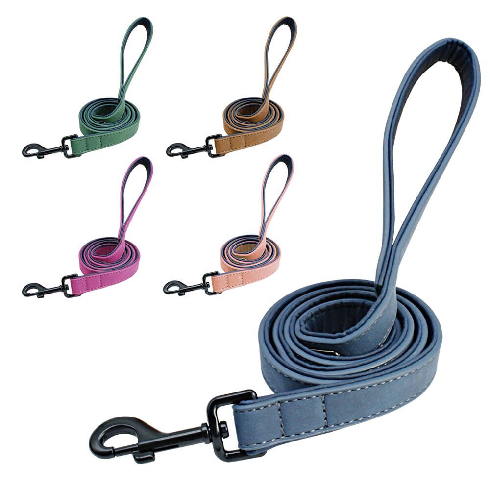 Leather Dog Leash 4 ft Dog Leash 2 Layer Pet Dog