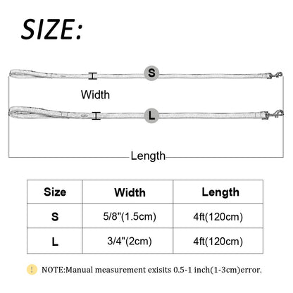 Leather Dog Leash 4 ft Dog Leash 2 Layer Pet Dog