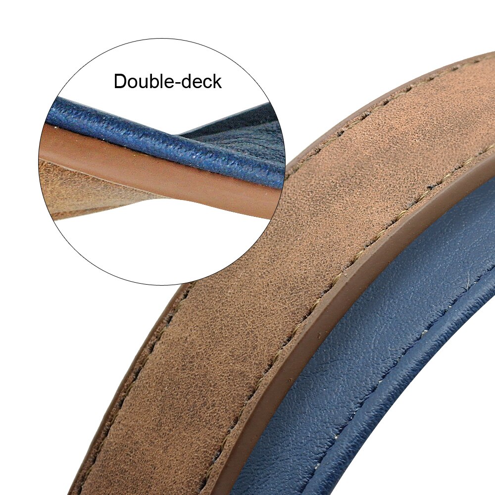 Leather Dog Leash 4 ft Dog Leash 2 Layer Pet Dog