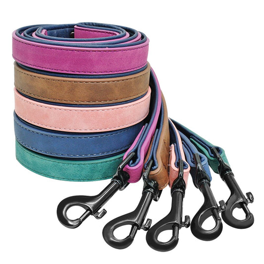 Leather Dog Leash 4 ft Dog Leash 2 Layer Pet Dog