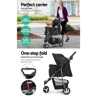 i.Pet Pet Stroller Dog Pram Cat Carrier Large Travel Pushchair